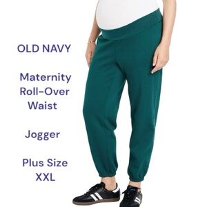 Old Navy Maternity Rollover-Waist Jogger Sweatpants Green Plus Size XXL